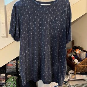 Men's Navy Blue Patterned Shirt